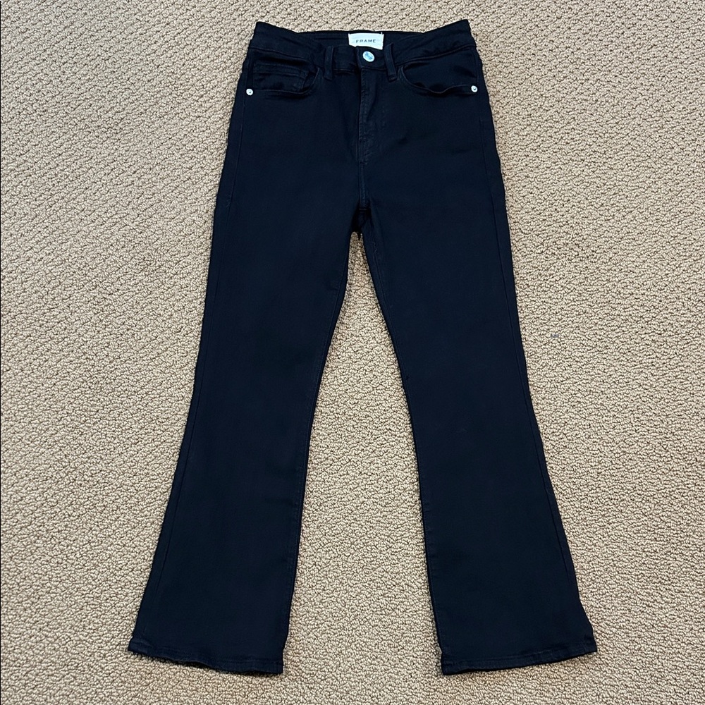 Frame Le Crop Mini Boot Jeans size 26 Film Noir Black - Picture 1 of 14